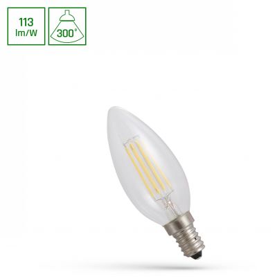 LED ŚWIECOWA E-14 230V 4W COG WW CLEAR  WOJ+13874 Spectrum Led (WOJ+13874)