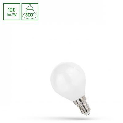 Żarówka LED kulka E-14 4W ciepła biel mleczne szkło  WOJ+14073 Spectrum Led (WOJ+14073)