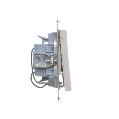 Simon 55 Przycisk zwierny potrójny z podświetleniem LED szybkozłączka Jasnoszary mat TP31L.01/114 (TP31L.01/114)