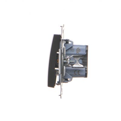 Simon 54 Przycisk „dzwonek” z podświetleniem LED 10A 250V szybkozłączka czarny DD1L.01/49 (DD1L.01/49)