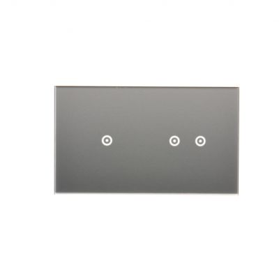 Simon 54 Touch Panel dotykowy S54 Touch 2 moduły 1 pole dotykowe + 2 pola dotykowe poziome srebrna mgła DSTR212/71 KONTAKT (DSTR212/71)