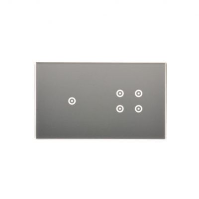 Simon 54 Touch Panel dotykowy S54 Touch 2 moduły 1 pole dotykowe + 4 pola dotykowe srebrna mgła DSTR214/71 KONTAKT (DSTR214/71)