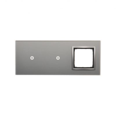 Simon 54 Touch Panel dotykowy S54 Touch 3 moduły 1 pole dotykowe + 1 pole dotykowe + 1 otwór na osprzęt S54 srebrna mgła DSTR3110/71 (DSTR3110/71)