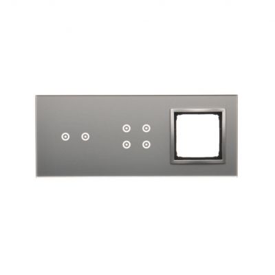 Simon 54 Touch Panel dotykowy S54 Touch 3 moduły 2 pola dotykowe poziome + 4 pola dotykowe + 1 otwór na osprzęt S54 srebrna mgła DSTR3240/71 (DSTR3240/71)