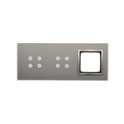 Simon 54 Touch Panel dotykowy S54 Touch 3 moduły 4 pola dotykowe + 4 pola dotykowe + 1 otwór na osprzęt S54 srebrna mgła DSTR3440/71 (DSTR3440/71)