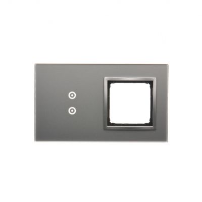 Simon 54 Touch Panel dotykowy S54 Touch 2 moduły 2 pola dotykowe pionowe + 1 otwór na osprzęt S54 srebrna mgła DSTR230/71 (DSTR230/71)