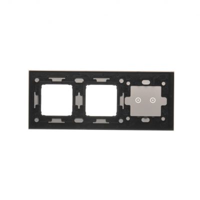 Simon 54 Touch Panel dotykowy S54 Touch 3 moduły 2 pola dotykowe poziome + 2 otwory na osprzęty S54 srebrna mgła DSTR3200/71 KONTAKT (DSTR3200/71)