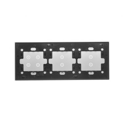 Simon 54 Touch Panel dotykowy S54 Touch 3 moduły 2 pola dotykowe pionowe + 2 pola dotykowe pionowe + 4 pola dotykowe srebrna mgła DSTR3334/71 (DSTR3334/71)