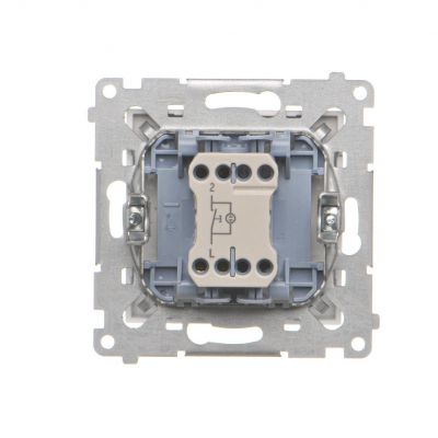 Simon 55 Przycisk zwierny /światło/ z podświetleniem LED szybkozłączka Aluminium mat TS1L.01/143 (TS1L.01/143)