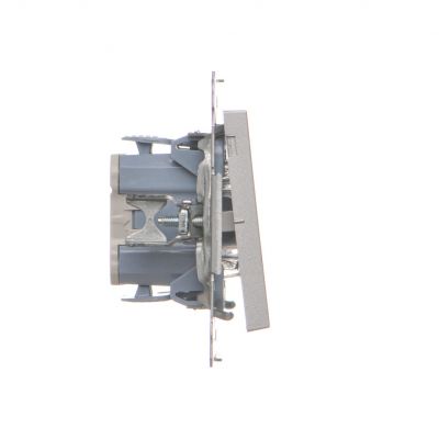 Simon 55 Łącznik schodowy z podświetleniem LED podświetlenie jakW łączniku pojedynczym szybkozłączka Aluminium mat TW6L.01/143 KONTAKT (TW6L.01/143)