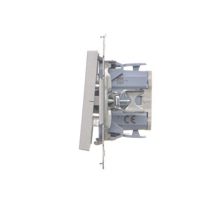 Simon 55 Łącznik krzyżowy z podświetleniem LED – podświetlenie jakW łączniku pojedynczym szybkozłączka Aluminium mat TW7L.01/X/143 (TW7L.01/X/143)