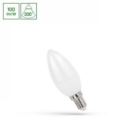 LED ŚWIECOWA E-14 230V 4W COG WW MILKY  WOJ+14069 Spectrum Led (WOJ+14069)