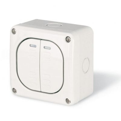 Łącznik podwójny świecznikowy hermetyczny natynkowy 10A IP66 137.5021 Scame Protecta (137.5021)