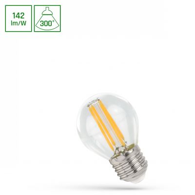 Żarówka LED KULKA E27 230V 6W COG ciepła biel CLEAR WOJ+14396 SPECTRUM (WOJ+14396)