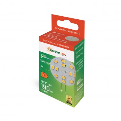 Żarówka do lampki LED G4 12V 2W 30mm  WOJ+13782 Spectrum Led (WOJ+13782)