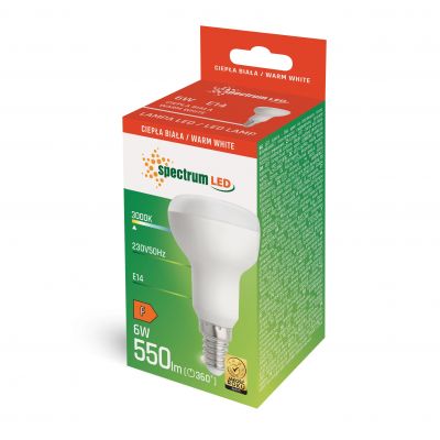 Żarówka Led R-50 E-14 230V 6W WW  WOJ+13987 Spectrum Led (WOJ+13987)