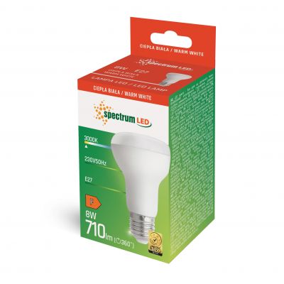 LED R-63 E-27 230V 8W WW  WOJ+13990 Spectrum Led (WOJ+13990)