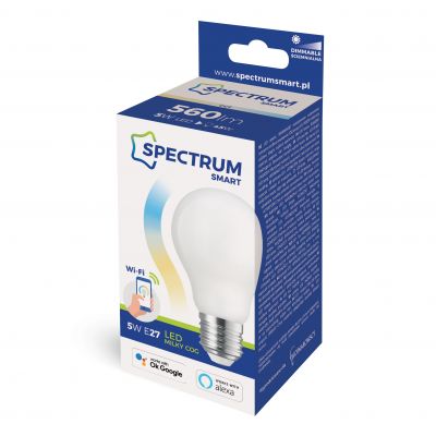 Żarówka LED GLS 5W E27 COG 230V CCT+DIM mleczna szybka Wi-Fi Spectrum SMART (WOJ+14419)