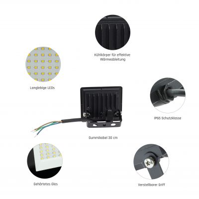 Naświetlacz LED NOCTIS LUX 3 10W barwa neutralna 230V IP65 90x75x27mm czarna (SLI029048NW_PW)