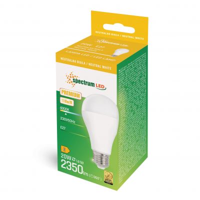 Żarówka LED E27 20W 2350lm 4000K neutralna  WOJ+14489 Spectrum Led (WOJ+14489)