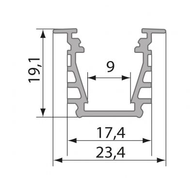 Profil Aluminiowy WOJDEEP z osłoną mleczną 1mb Klosz B (WOJ+01708)
