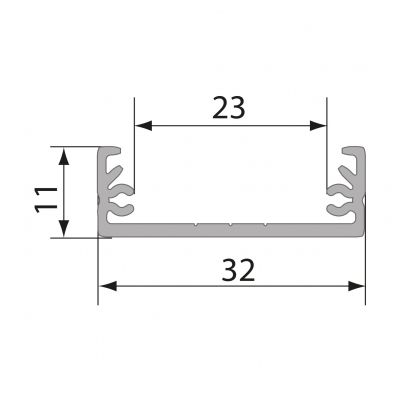 Profil Aluminiowy WOJWIDE z osłoną mleczną 1mb Klosz G (WOJ+01712)