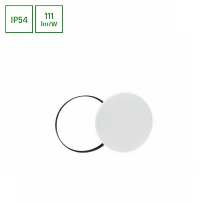 Plafon LED NYMPHEA czarna & biała RINGS 18W barwa neutralna 230V 115st IP54 FI250x52 okrągła (SLI031034NW_PW)