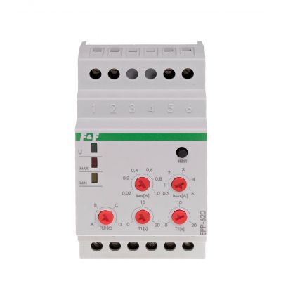 Przekaźnik prądowy cztero-funkcyjny styki:2x2P Imax=16A montaż na szyne 3 moduły EPP-620 F&F (EPP-620)
