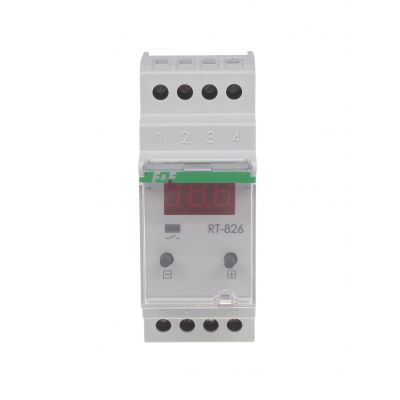 F&F cyfrowy regulator temperatury -25-130stC z LCD - montaż DIN styk: 1NO 230V AC bez sondy temp. RT-826 (RT-826)