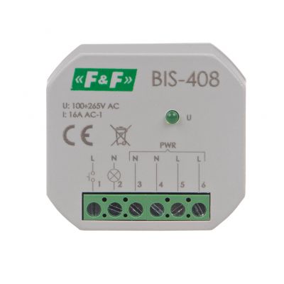 Przekaźnik bistabilny podtynkowy do podświetlanych przycisków montaż podtynkowy BIS-408 F&F (BIS-408)