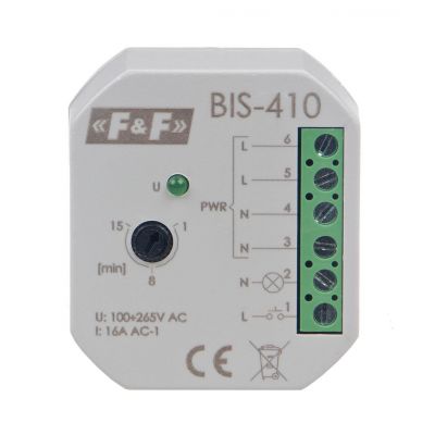 F&F Przekaźnik bistabilny podtynkowy z wyłącznikiem czasowym do podświetlanych przycisków BIS-410 (BIS-410)