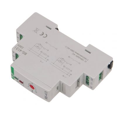 Przekaźnik bistabilny z wyłącznikiem czasowym na szynę DIN z przekaźnikiem inrush 160A/20ms BIS-413-LED F&F (BIS-413-LED)