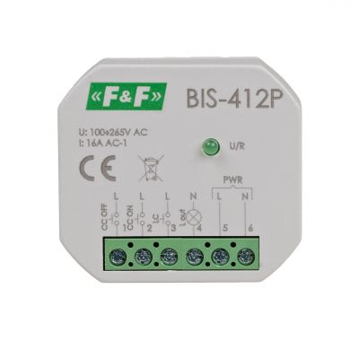 Przekaźnik bistabilny grupowy do montażu podtynkowego BIS-412P F&F (BIS-412P)