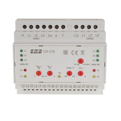 Sterownik załączania rezerwy sieć 3 i 4-przewodowa 24-230V AC, SZR-278 F&F (SZR-278)