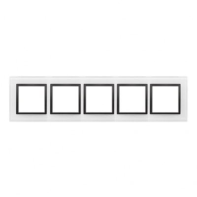 SIMON 54 NATURE WMDZ-0150xS-068 Ramka 5-krotna Nature-Szkło, CZARNA PERŁA, IP20/IP44. (IP44-należy z DRN5/68 KONTAKT (DRN5/68)