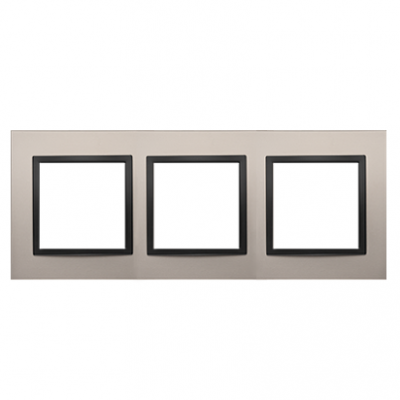 SIMON 54 NATURE WMDZ-0130xS-081 Ramka 3-krotna Nature-Metal, SATYNOWA NOC, IP20/IP44. (IP44-należy z DRN3/81 KONTAKT (DRN3/81)