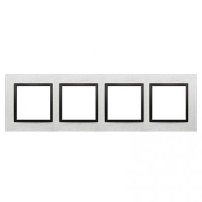 SIMON 54 NATURE WMDZ-0140xS-082 Ramka 4-krotna Nature-Metal, INOX NERO, IP20/IP44. (IP44-należy zast DRN4/82 KONTAKT (DRN4/82)