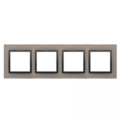 SIMON 54 NATURE WMDZ-0140xS-098 Ramka 4-krotna Nature-Beton, CZARNY CHARAKTER, IP20/IP44. (IP44-nale DRN4/98 KONTAKT (DRN4/98)