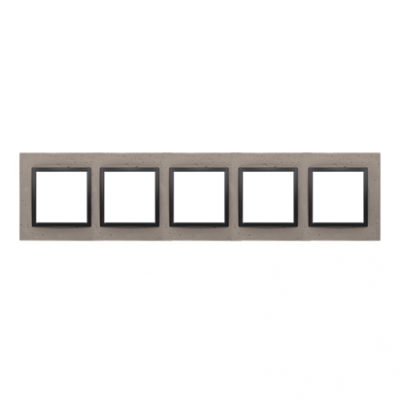 SIMON 54 NATURE WMDZ-0150xS-098 Ramka 5-krotna Nature-Beton, CZARNY CHARAKTER, IP20/IP44. (IP44-nale DRN5/98 KONTAKT (DRN5/98)