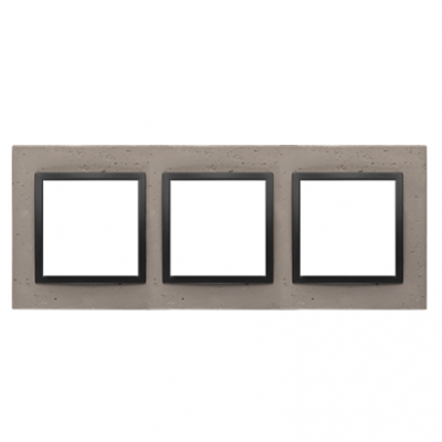 SIMON 54 NATURE WMDZ-0130xS-098 Ramka 3-krotna Nature-Beton, CZARNY CHARAKTER, IP20/IP44. (IP44-nale DRN3/98 KONTAKT (DRN3/98)