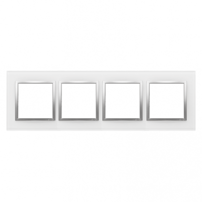 SIMON 54 NATURE WMDZ-0140xS-069 Ramka 4-krotna Nature-Szkło, SREBRNA PERŁA, IP20/IP44. (IP44-należy DRN4/69 KONTAKT (DRN4/69)