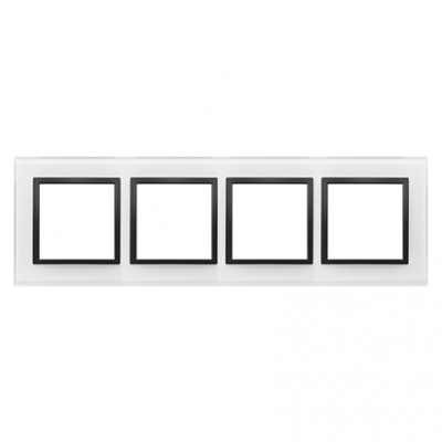 SIMON 54 NATURE WMDZ-0140xS-068 Ramka 4-krotna Nature-Szkło, CZARNA PERŁA, IP20/IP44. (IP44-należy z DRN4/68 KONTAKT (DRN4/68)