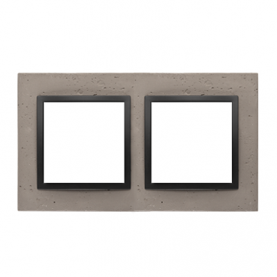 SIMON 54 NATURE WMDZ-0120xS-098 Ramka 2-krotna Nature-Beton, CZARNY CHARAKTER, IP20/IP44. (IP44-nale DRN2/98 KONTAKT (DRN2/98)
