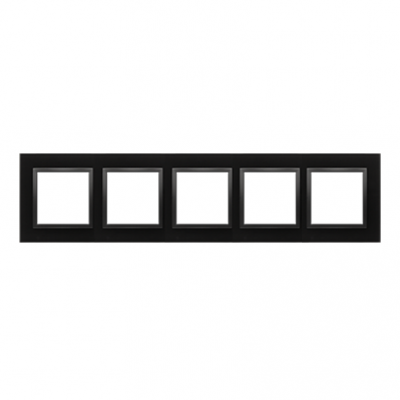 Simon 54 Nature Ramka 5-krotna Szkło wulkaniczna lawa (czarny mat) DRN5/75 KONTAKT (DRN5/75)