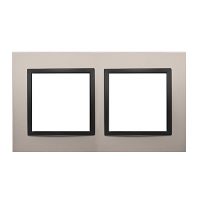 SIMON 54 NATURE WMDZ-0120xS-081 Ramka 2-krotna Nature-Metal, SATYNOWA NOC, IP20/IP44. (IP44-należy z DRN2/81 KONTAKT (DRN2/81)