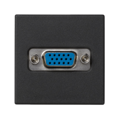 Simon Connect Płytka K45 złącza VGA (D-Sub 15) 45x45mm + wkład zaciski śrubowe szary grafit K100B/14 KONTAKT (K100B/14)