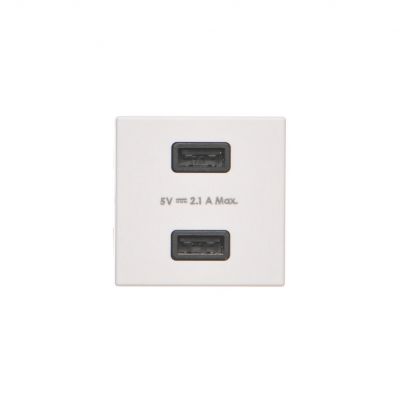 Simon Connect USB ładowarka K45 (45x45) gniazdo typ A 5V/21A czysta biel K126E/9 KONTAKT (K126E/9)