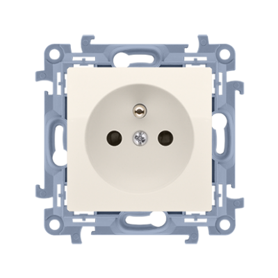 Simon 10 Gniazdo wtyczkowe z uziemieniem pojedyncze 16A 250V szybkozłączka krem CGZ1C.01/41 KONTAKT (CGZ1C.01/41)