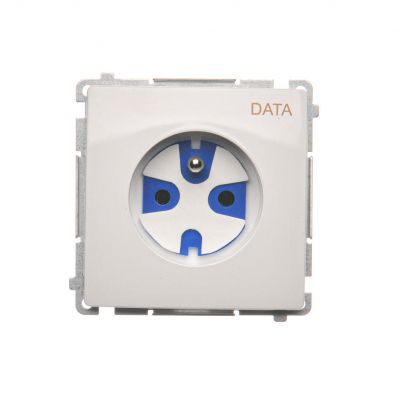Simon Basic Gniazdo wtyczkowe DATA z uziemieniem i kluczem uprawniającym  16A 250V zaciski śrubowe biały BMGD1.01/11 (BMGD1.01/11)