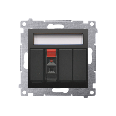 Simon 54 Gniazdo głośnikowe 1-krotne z polem opisowym . Przekrój przewodów dla wejścia i wyjścia 25 mm2 czarny DGL31.01/49 KONTAKT (DGL31.01/49)